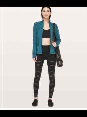 Lululemon Black Tech Mesh Mid Rise Legging Large